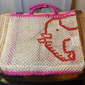 The Jacksons Pachute Elephant Jute Tote NWT